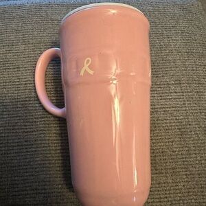 Longaberger breast cancer travel mug with lid